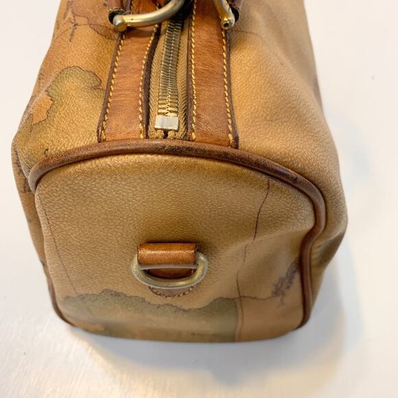 Vintage Alviero Martini 1A Classe Geo Map Satchel Bag Italy Coated Canvas Unisex - Picture 10 of 16